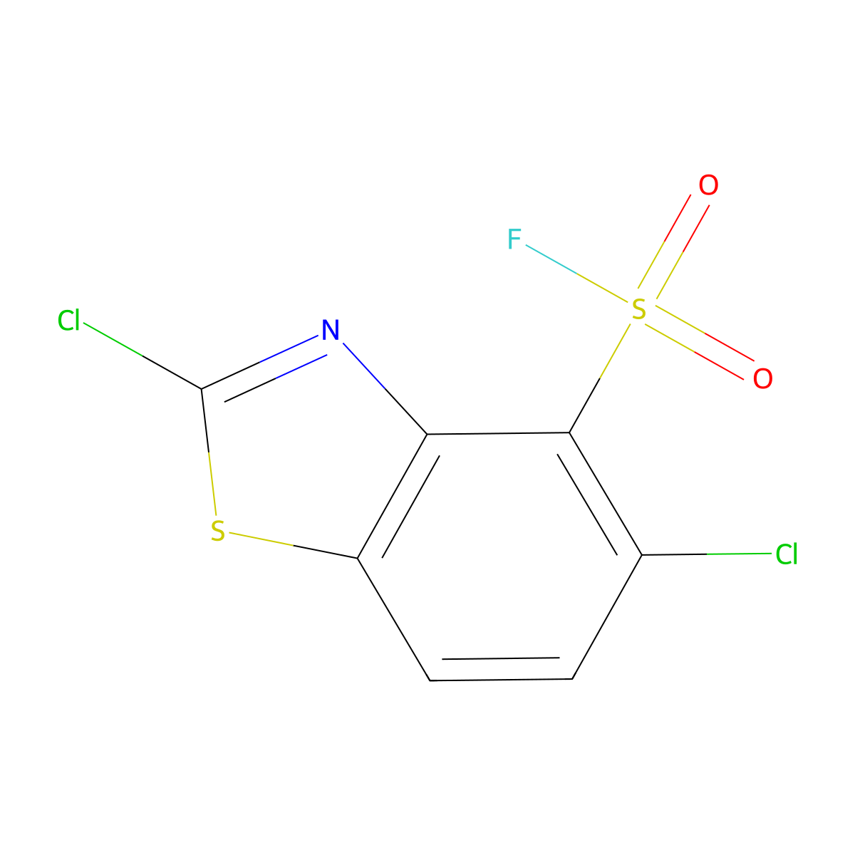 2,5-Dichloro-1,3-benzothiazole-4-sulfonyl fluoride molecular structure, CAS 2387250-51-1