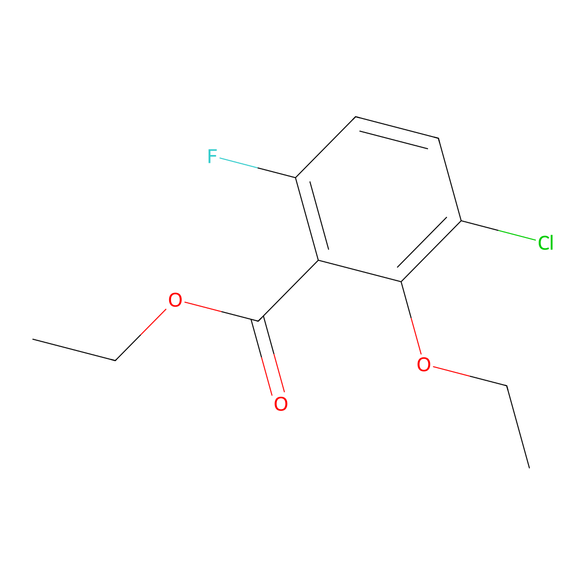 Ethyl 3-chloro-2-ethoxy-6-fluorobenzoate molecular structure, CAS 2387253-96-3