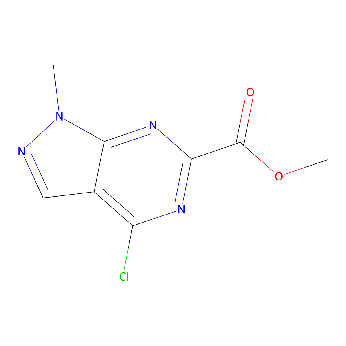 Methyl 4-chloro-1-methyl-1H-pyrazolo[3,4-D]pyrimidine-6-carboxylate molecular structure, CAS 2387259-12-1