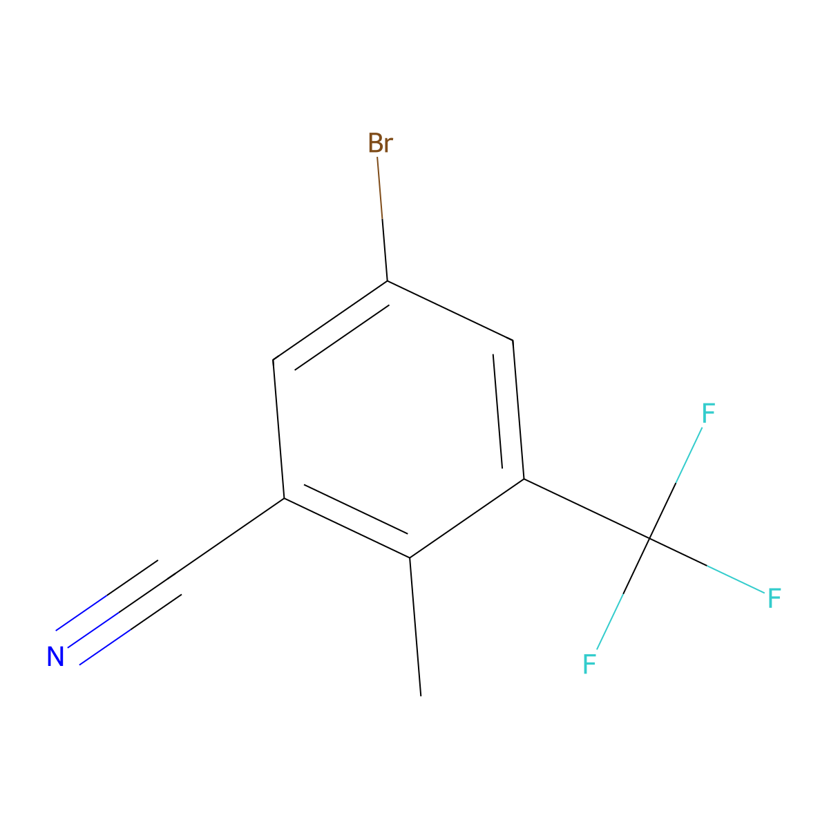 5-Bromo-2-methyl-3-(trifluoromethyl)benzonitrile molecular structure, CAS 2387259-19-8