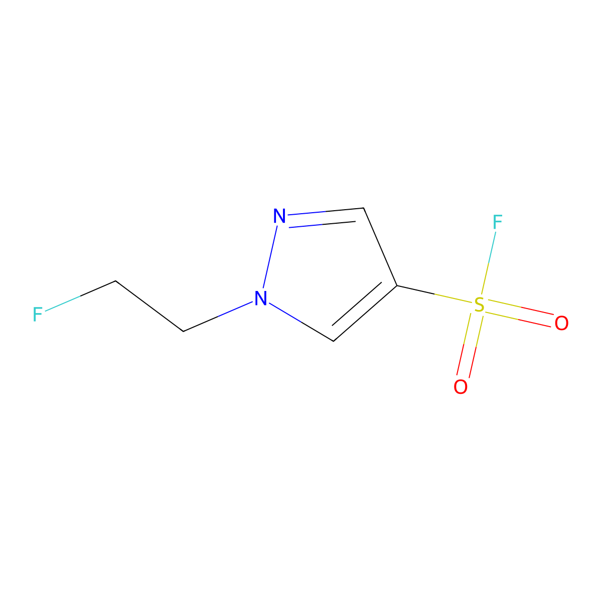 1-(2-fluoroethyl)-1H-pyrazole-4-sulfonyl fluoride molecular structure, CAS 2387259-62-1