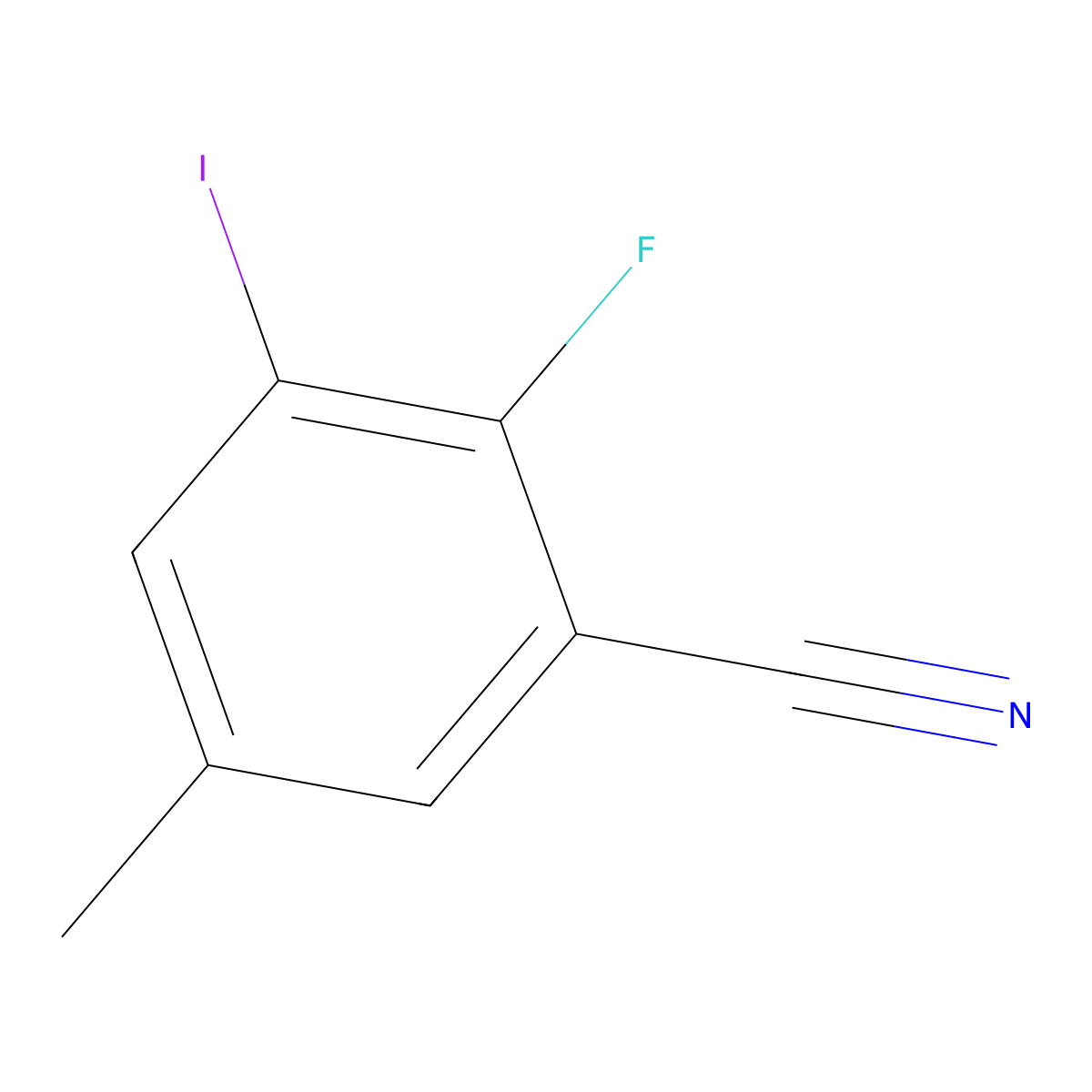 2-Fluoro-3-iodo-5-methylbenzonitrile molecular structure, CAS 2387260-17-3
