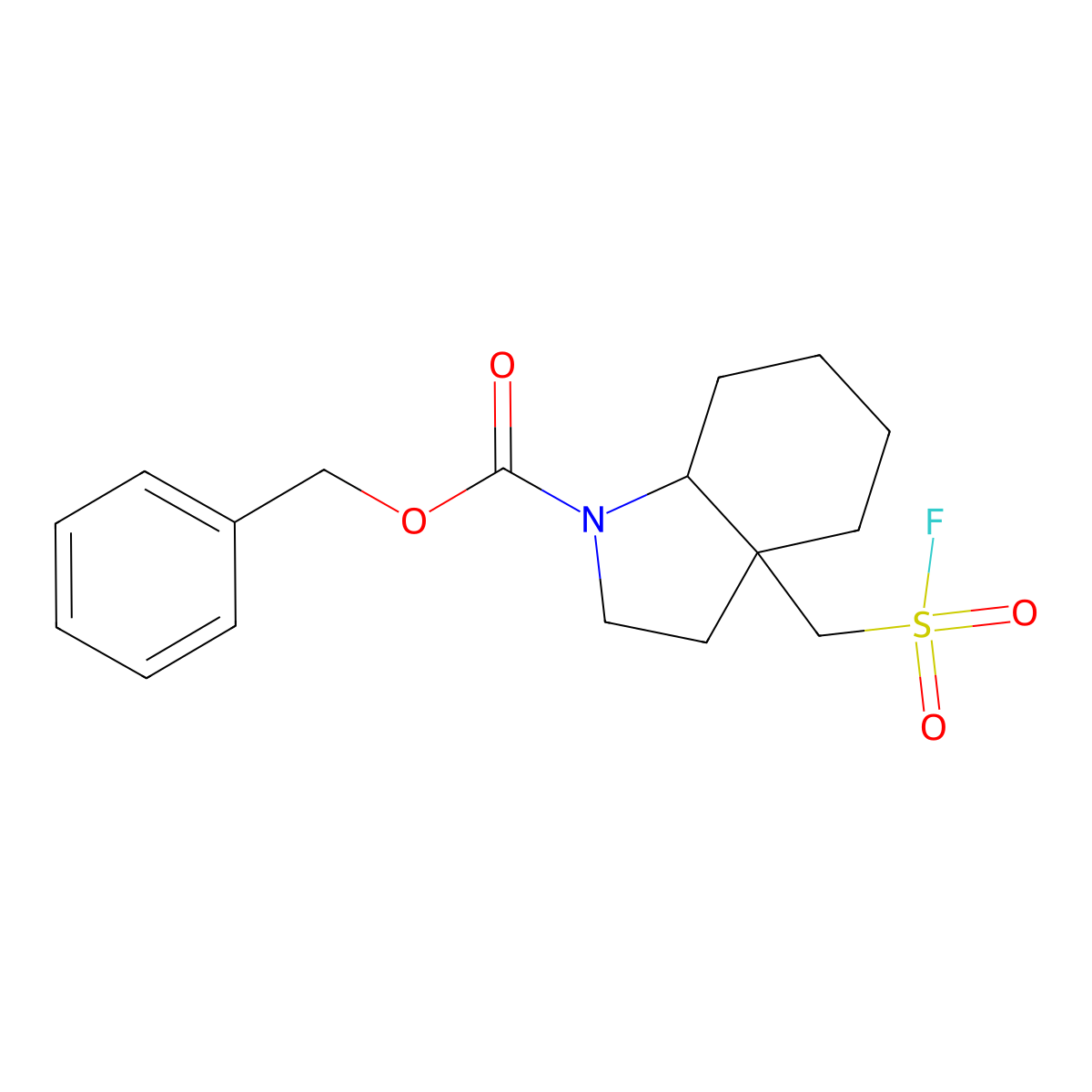 benzyl 3a-[(fluorosulfonyl)methyl]-octahydro-1H-indole-1-carboxylate molecular structure, CAS 2387260-35-5