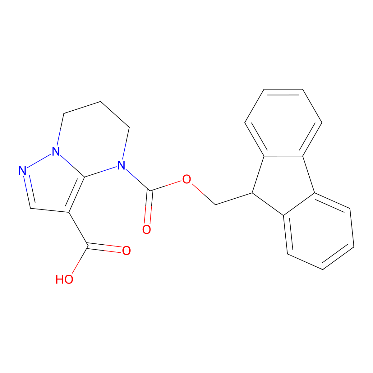 4-{[(9H-fluoren-9-yl)methoxy]carbonyl}-4H,5H,6H,7H-pyrazolo[1,5-a]pyrimidine-3-carboxylic acid molecular structure, CAS 2387261-91-6