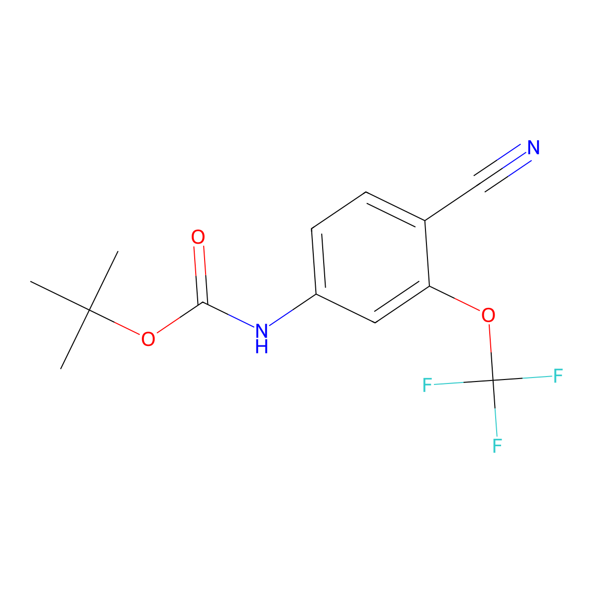tert-butyl N-[4-cyano-3-(trifluoromethoxy)phenyl]carbamate molecular structure, CAS 2387262-84-0