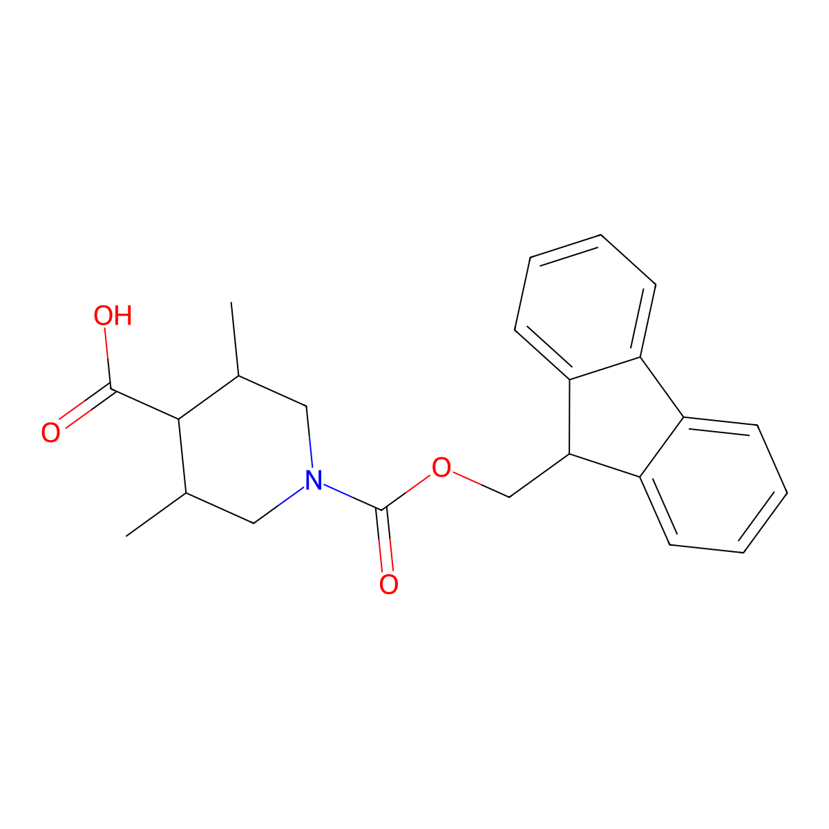 1-{[(9H-fluoren-9-yl)methoxy]carbonyl}-3,5-dimethylpiperidine-4-carboxylic acid molecular structure, CAS 2387266-88-6
