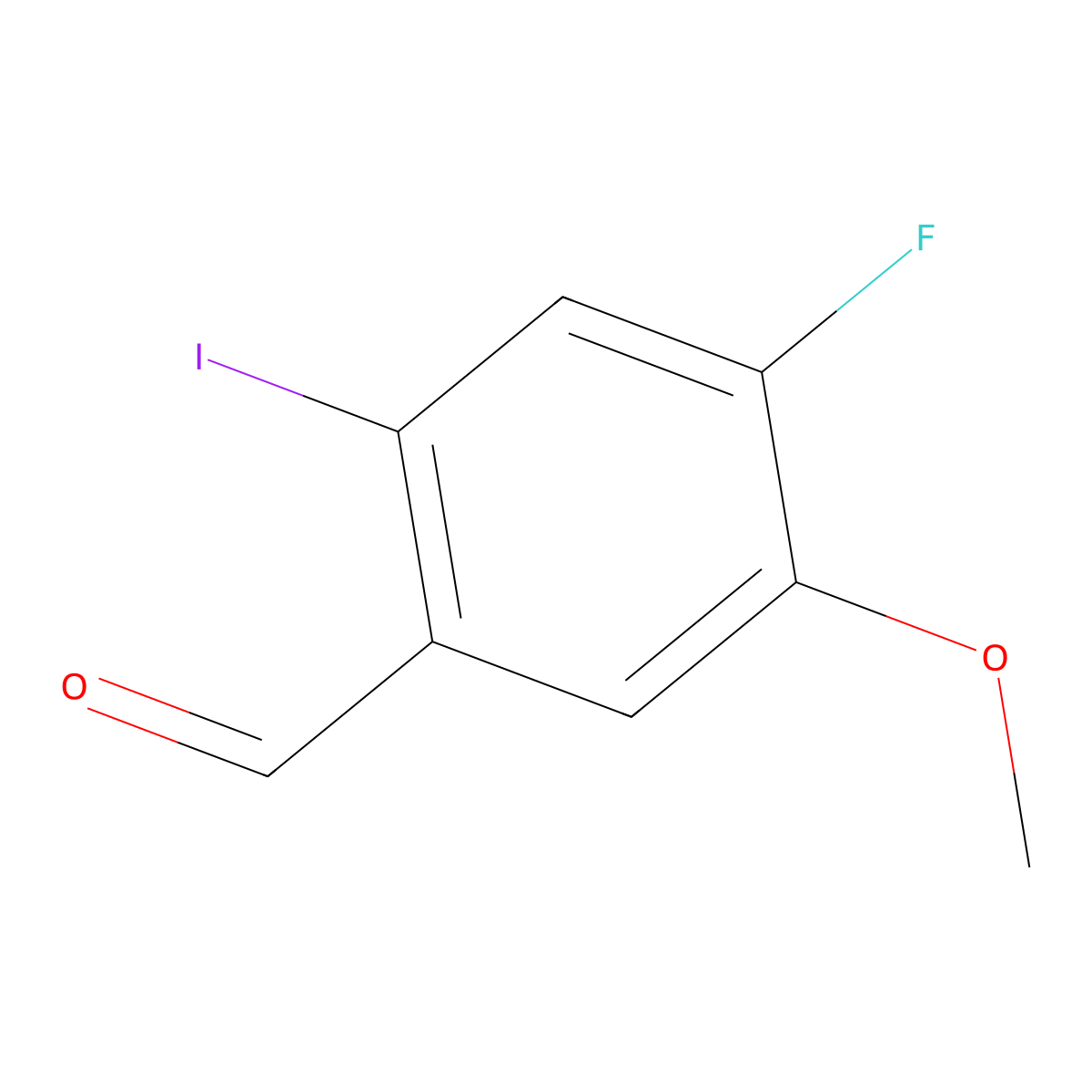 4-Fluoro-2-iodo-5-methoxybenZaldehyde molecular structure, CAS 2387275-73-0