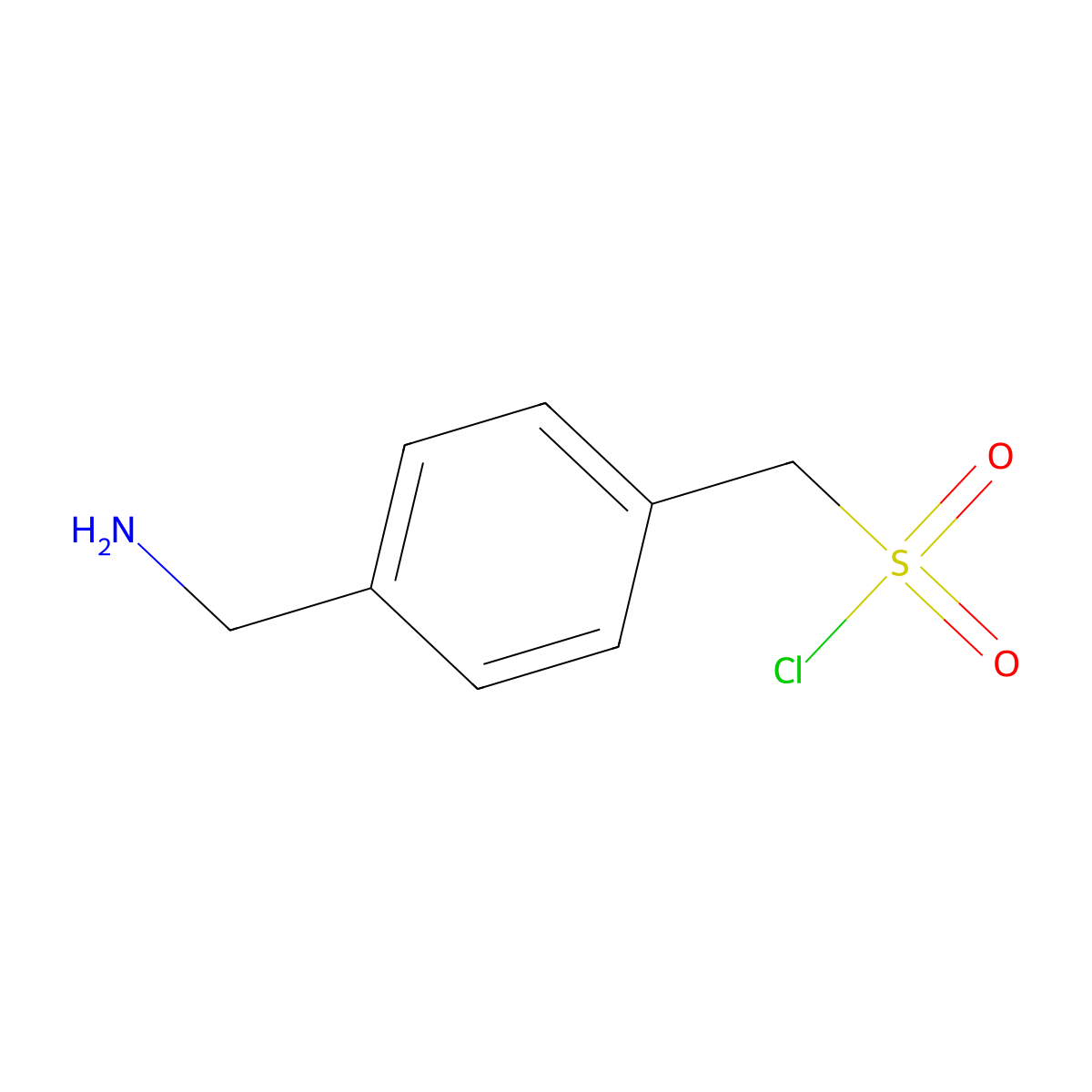 [4-(Aminomethyl)phenyl]methanesulfonyl chloride molecular structure, CAS 2387286-22-6