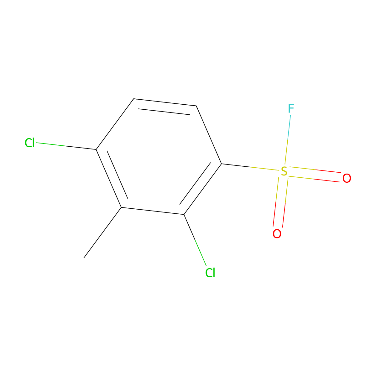 2,4-Dichloro-3-methylbenzene-1-sulfonyl fluoride molecular structure, CAS 2387289-43-0