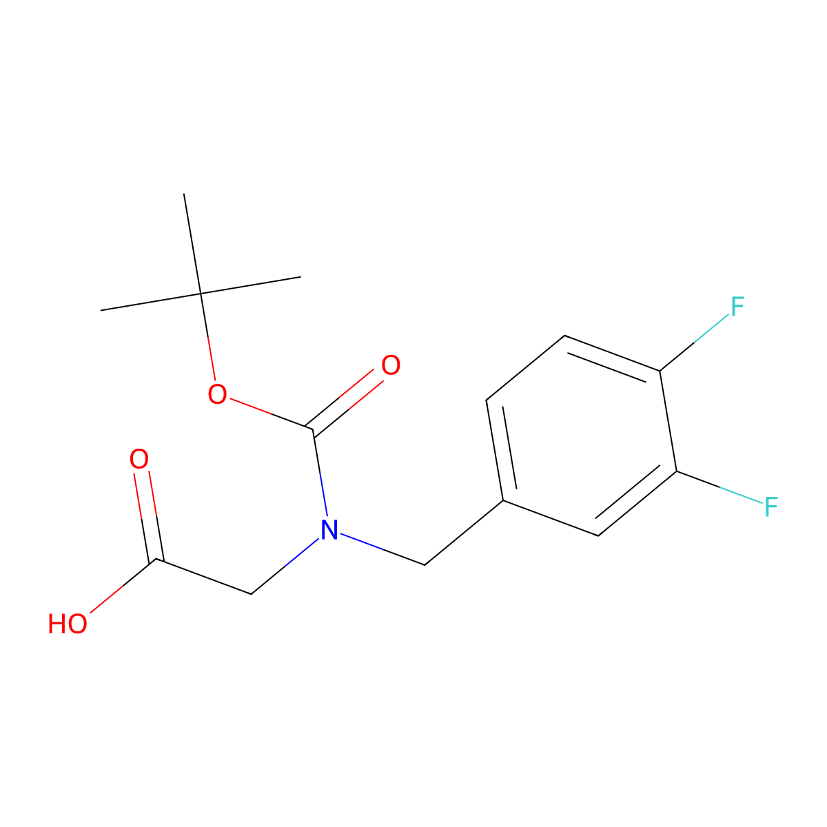 2-{[(Tert-butoxy)carbonyl][(3,4-difluorophenyl)methyl]amino}acetic acid molecular structure, CAS 2387295-86-3