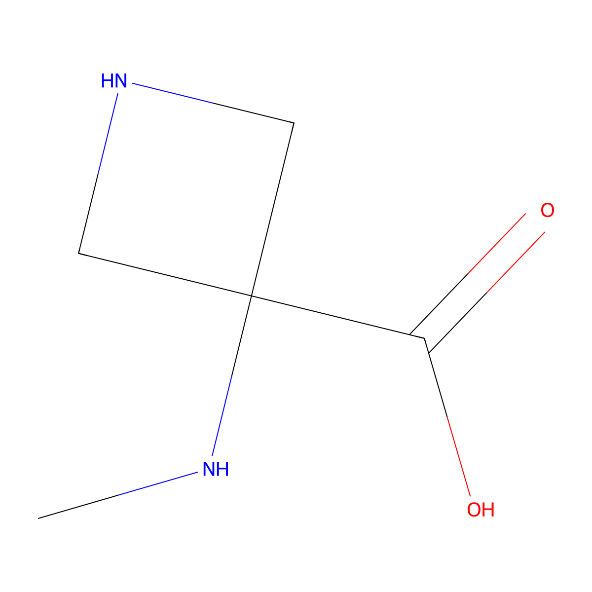 3-(Methylamino)azetidine-3-carboxylic acid molecular structure, CAS 2387296-39-9