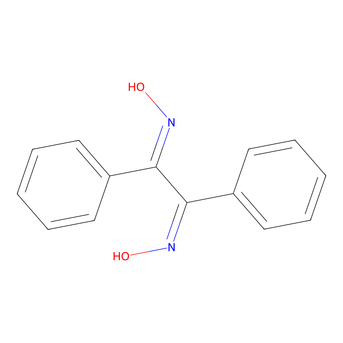 Diphenylglyoxime molecular structure, CAS 23873-81-6