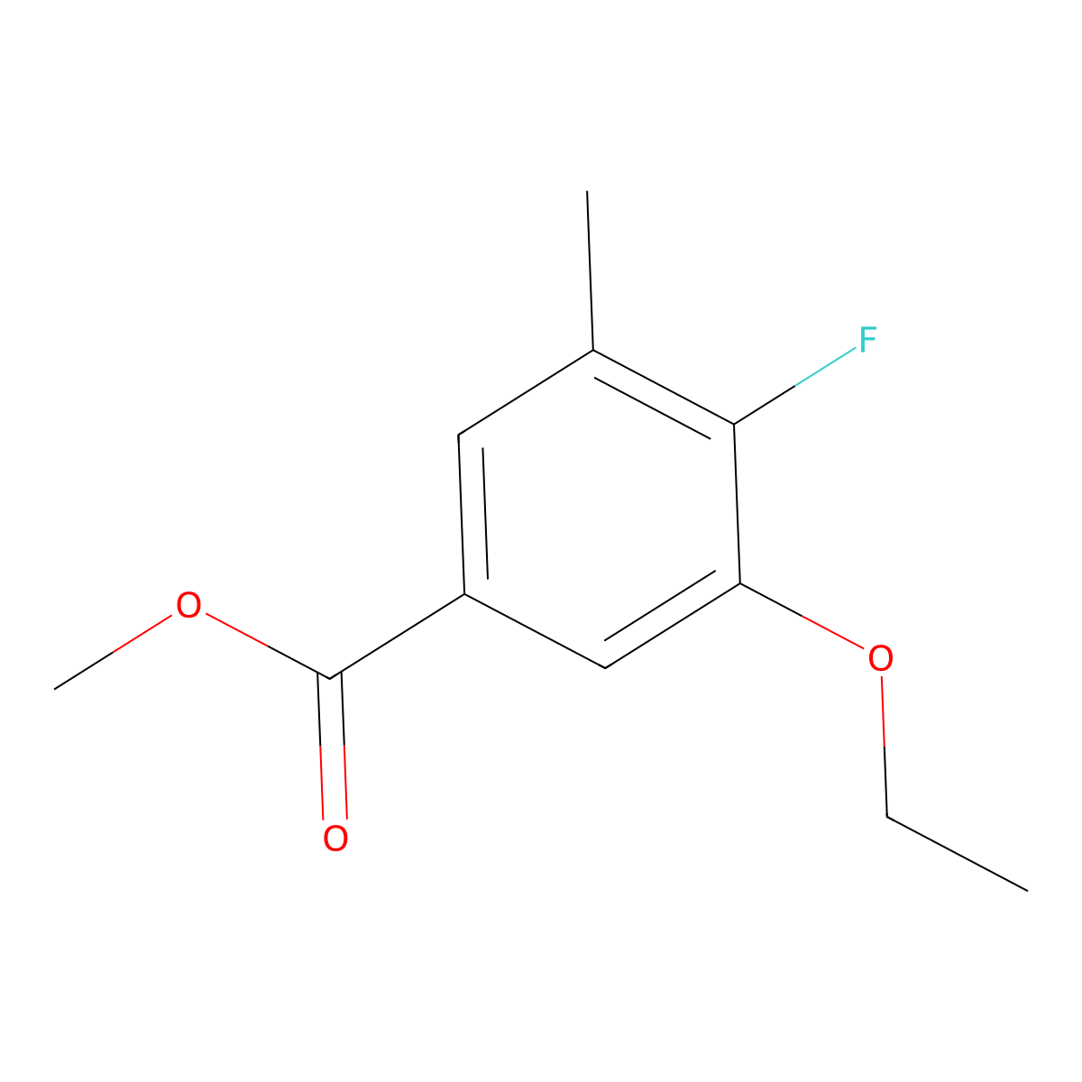 Methyl 3-ethoxy-4-fluoro-5-methylbenzoate molecular structure, CAS 2387313-13-3