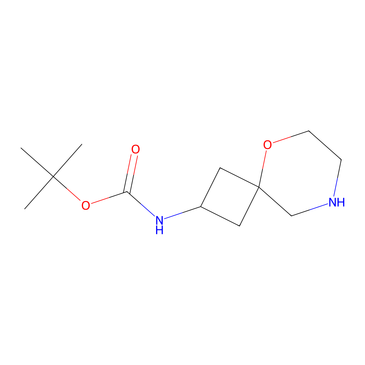 tert-Butyl (5-oxa-8-azaspiro[3.5]nonan-2-yl)carbamate molecular structure, CAS 2387313-37-1