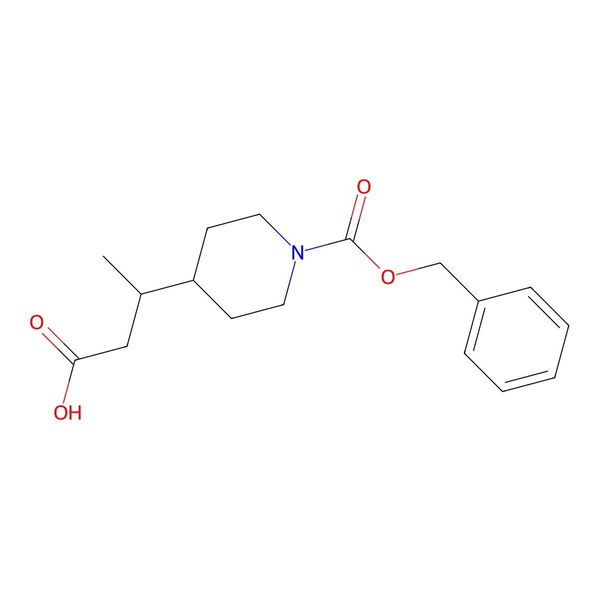 3-{1-[(Benzyloxy)carbonyl]piperidin-4-yl}butanoic acid molecular structure, CAS 2387313-92-8