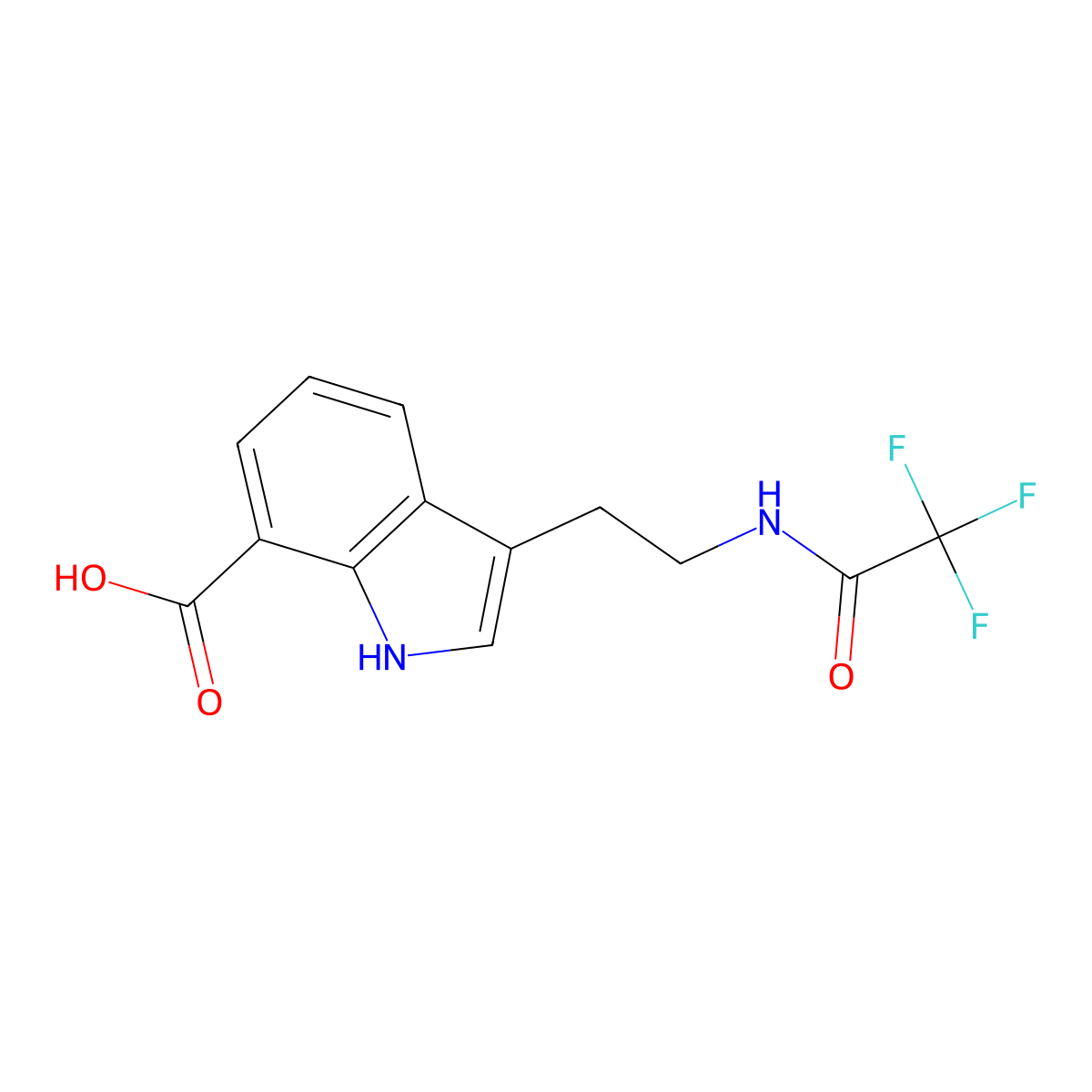 3-[2-(trifluoroacetamido)ethyl]-1H-indole-7-carboxylic acid molecular structure, CAS 2387319-64-2