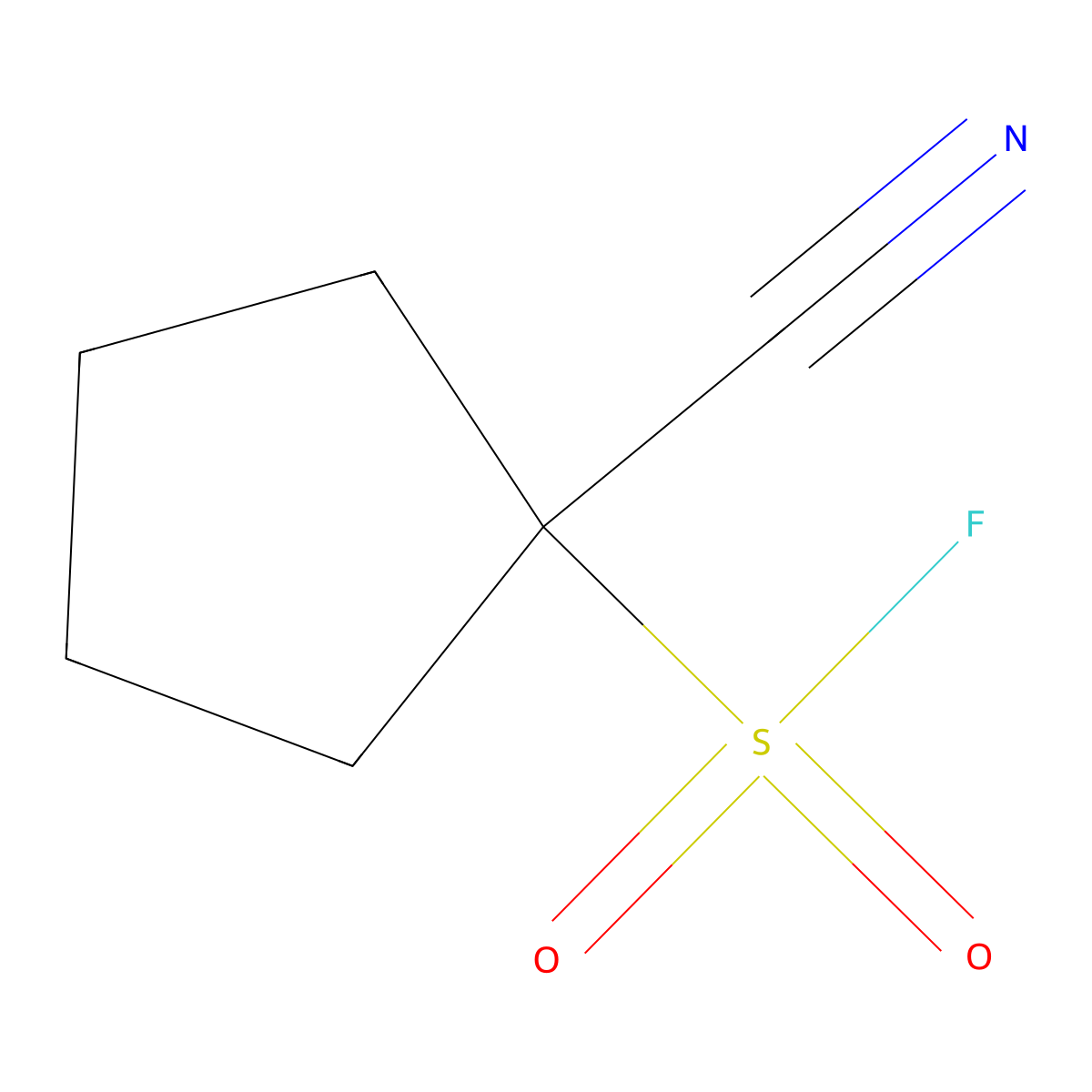 1-Cyanocyclopentane-1-sulfonyl fluoride molecular structure, CAS 2387327-96-8