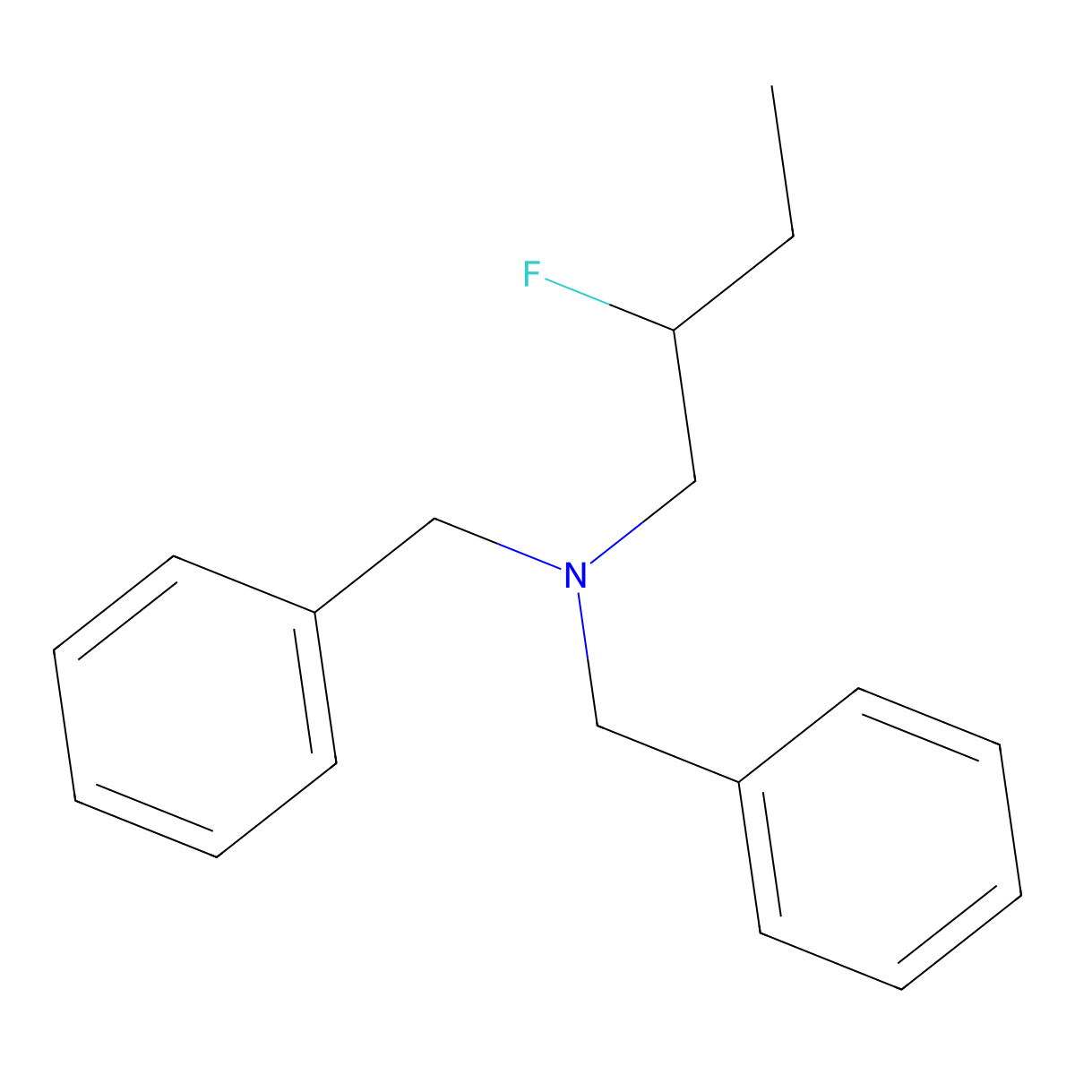 N,N-Dibenzyl-2-fluorobutan-1-amine molecular structure, CAS 2387332-76-3