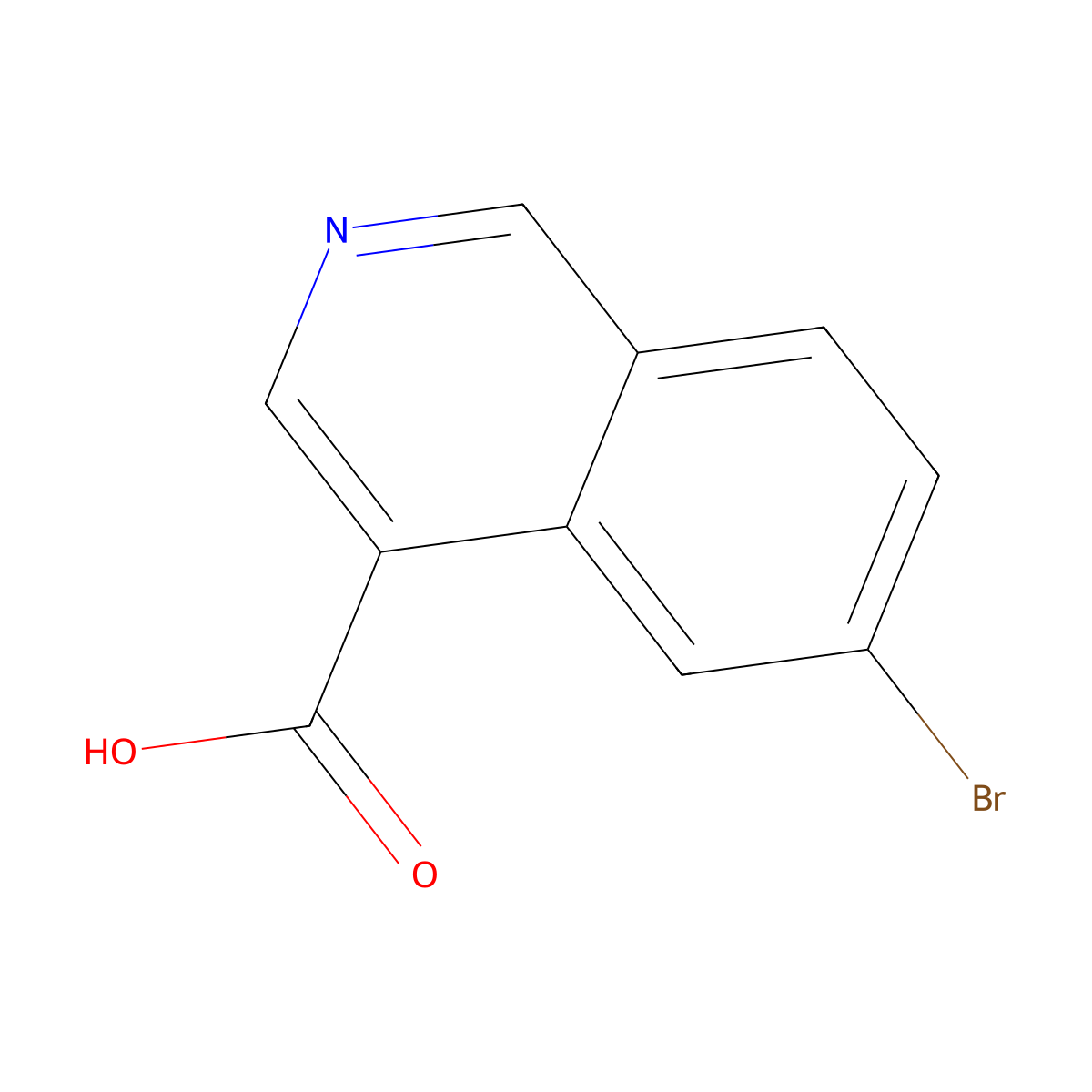 6-Bromoisoquinoline-4-carboxylic acid molecular structure, CAS 2387341-37-7