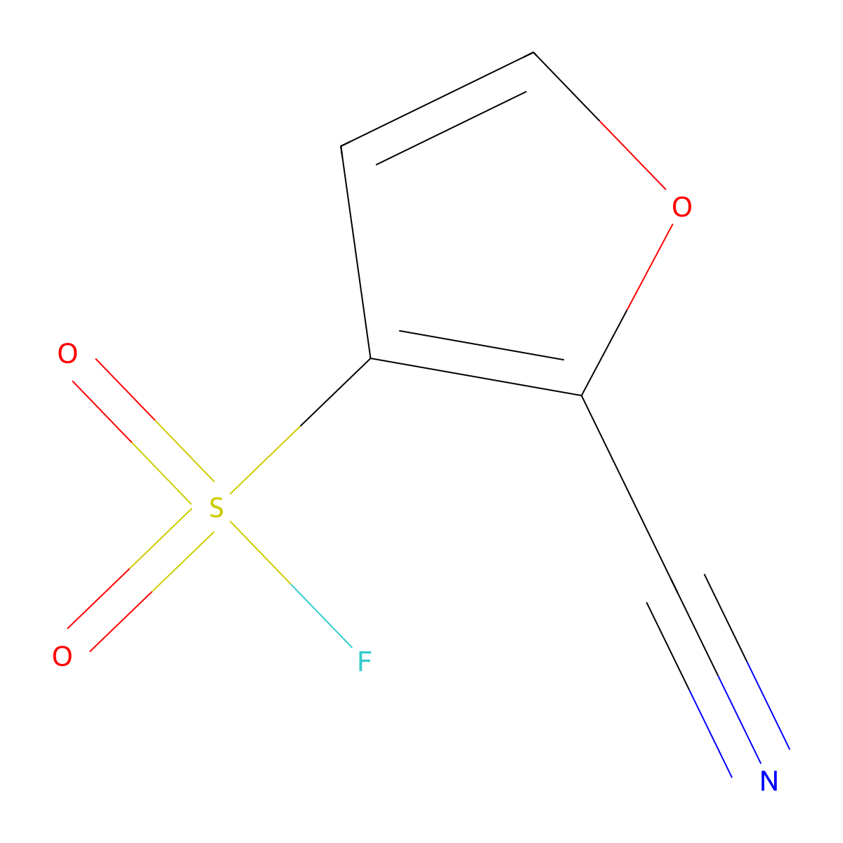 2-Cyanofuran-3-sulfonyl fluoride molecular structure, CAS 2387343-83-9