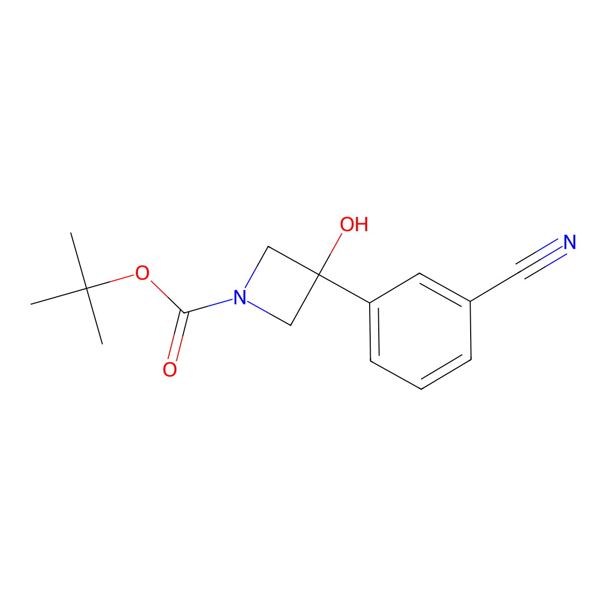 1,1-Dimethylethyl 3-(3-cyanophenyl)-3-hydroxy-1-aZetidinecarboxylate molecular structure, CAS 2387355-16-8