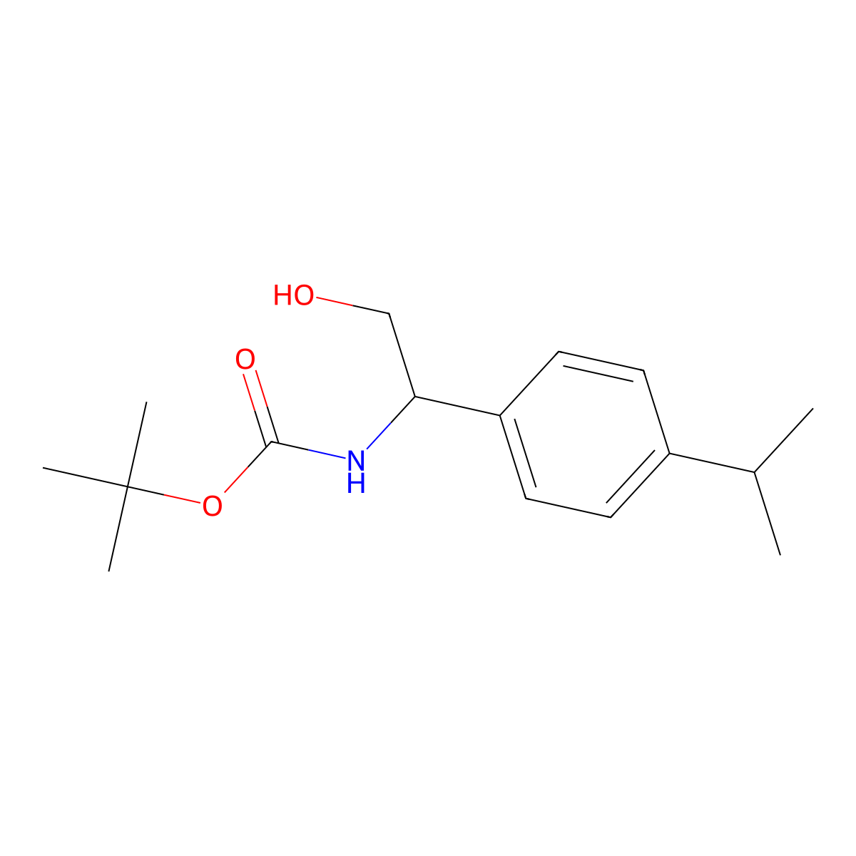tert-butyl N-{2-hydroxy-1-[4-(propan-2-yl)phenyl]ethyl}carbamate molecular structure, CAS 2387356-68-3