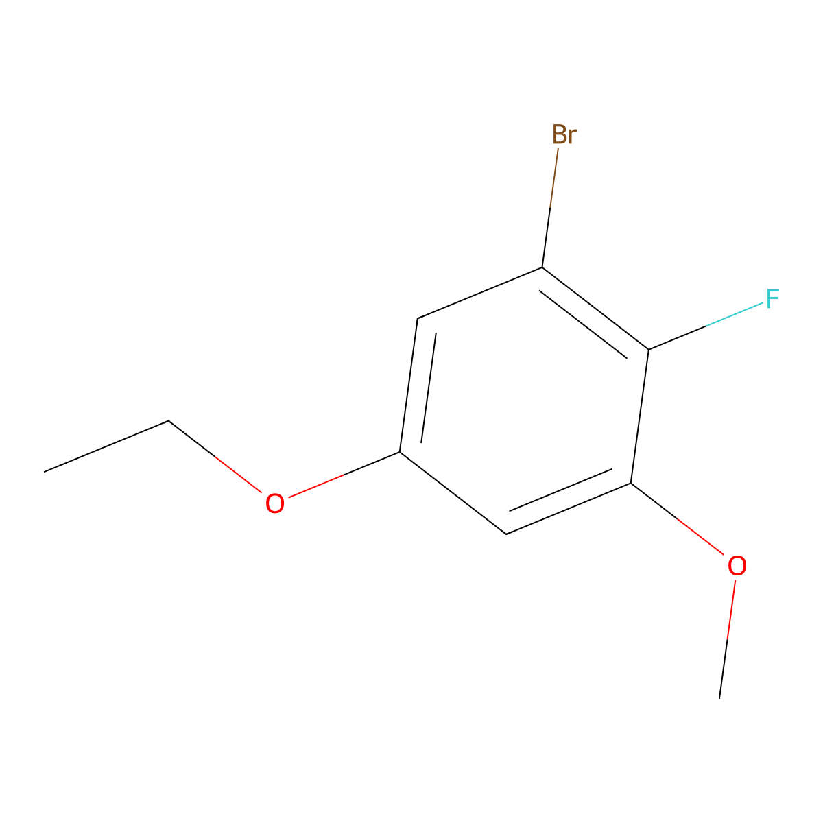 1-Bromo-5-ethoxy-2-fluoro-3-methoxybenzene molecular structure, CAS 2387363-11-1