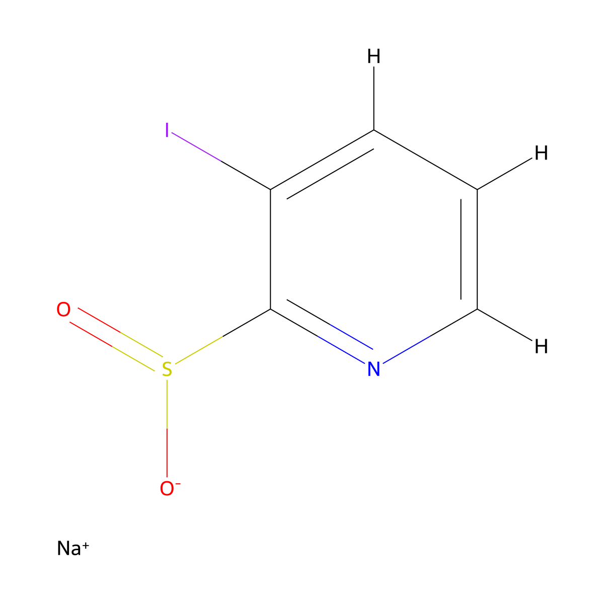 Sodium 3-iodopyridine-2-sulfinate molecular structure, CAS 2387364-40-9