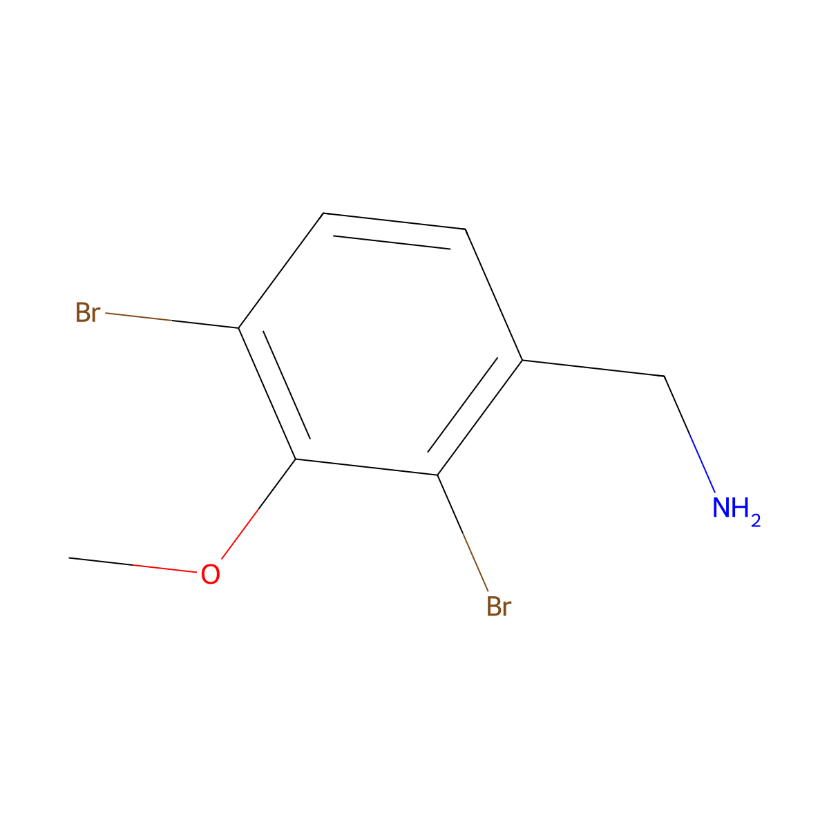 (2,4-Dibromo-3-methoxyphenyl)methanamine molecular structure, CAS 2387367-01-1