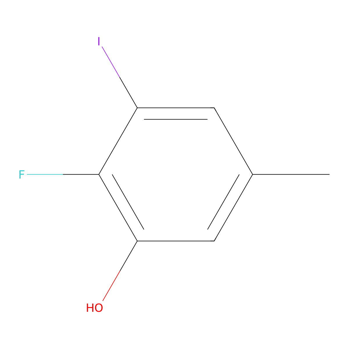 2-Fluoro-3-iodo-5-methylphenol molecular structure, CAS 2387368-31-0