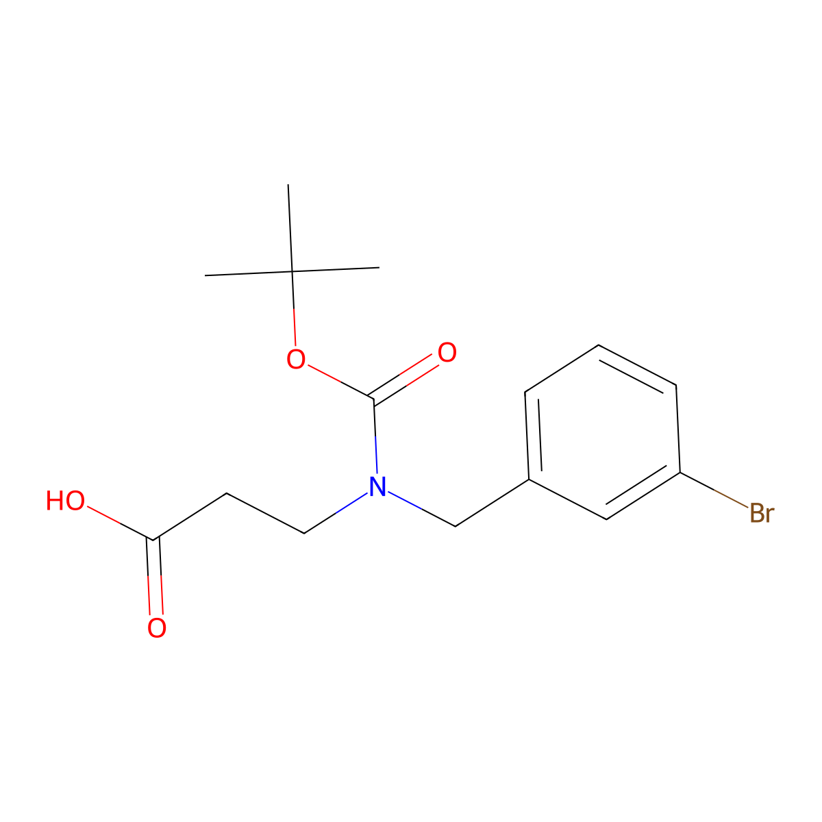 3-{[(3-Bromophenyl)methyl][(tert-butoxy)carbonyl]amino}propanoic acid molecular structure, CAS 2387368-84-3