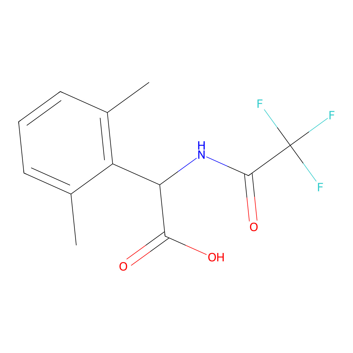 2-(2,6-Dimethylphenyl)-2-(trifluoroacetamido)acetic acid molecular structure, CAS 2387369-81-3