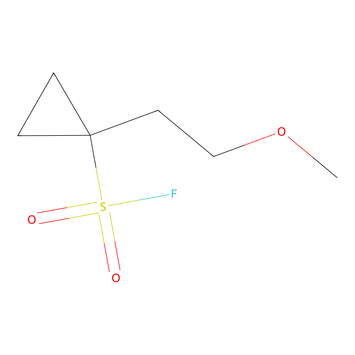 1-(2-Methoxyethyl)cyclopropane-1-sulfonyl fluoride molecular structure, CAS 2387371-01-7