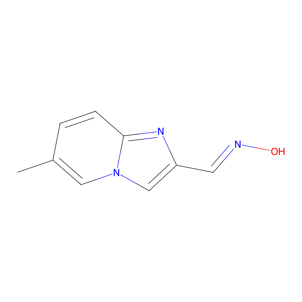 (E)-N-({6-methylimidazo[1,2-a]pyridin-2-yl}methylidene)hydroxylamine molecular structure, CAS 2387395-55-1