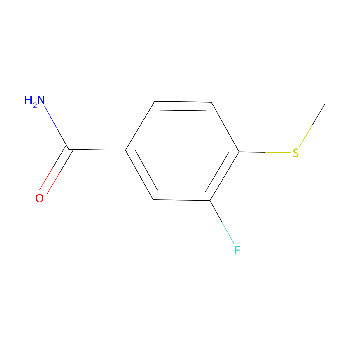 3-Fluoro-4-(methylthio)benzamide molecular structure, CAS 238742-81-9