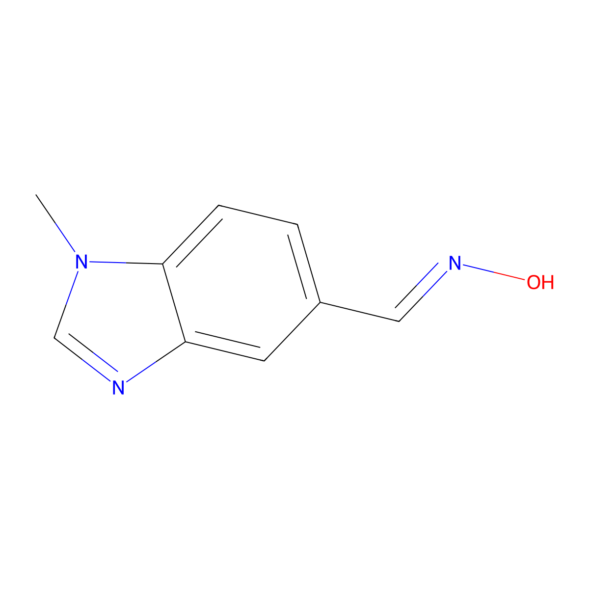 (E)-N-[(1-methyl-1H-1,3-benzodiazol-5-yl)methylidene]hydroxylamine molecular structure, CAS 2387466-02-4