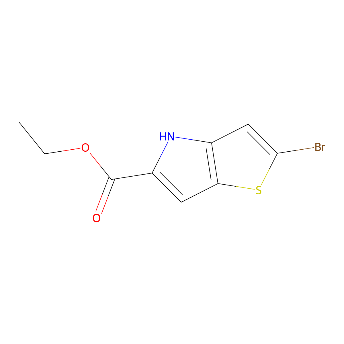 ethyl 2-bromo-4H-thieno[3,2-b]pyrrole-5-carboxylate molecular structure, CAS 238749-50-3