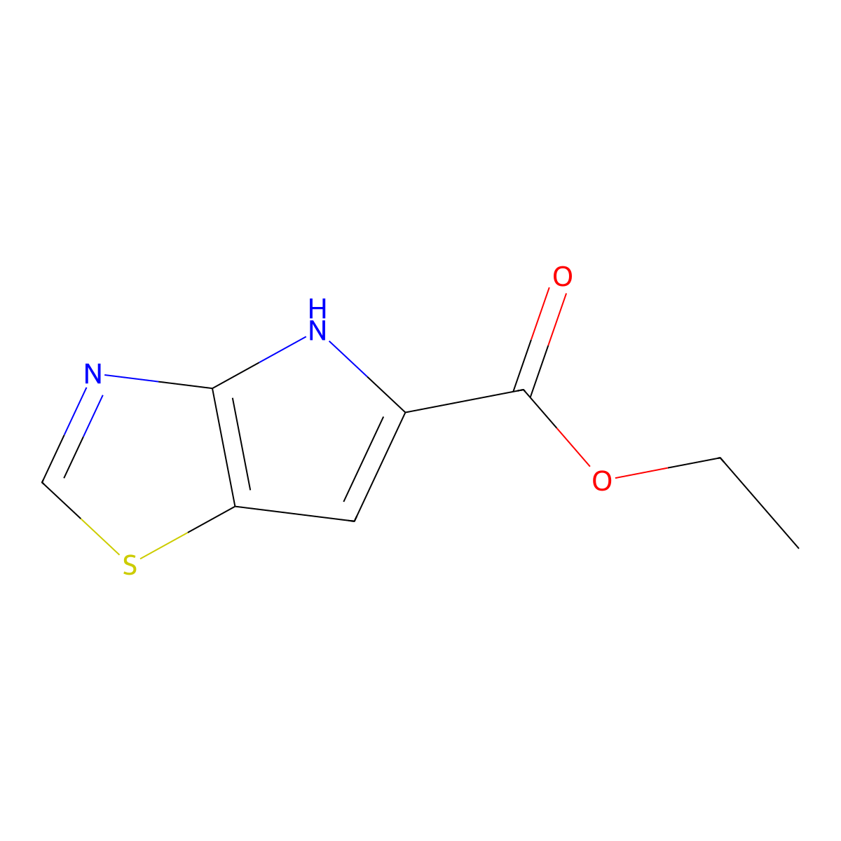 ethyl 4H-pyrrolo[2,3-d][1,3]thiazole-5-carboxylate molecular structure, CAS 238749-53-6