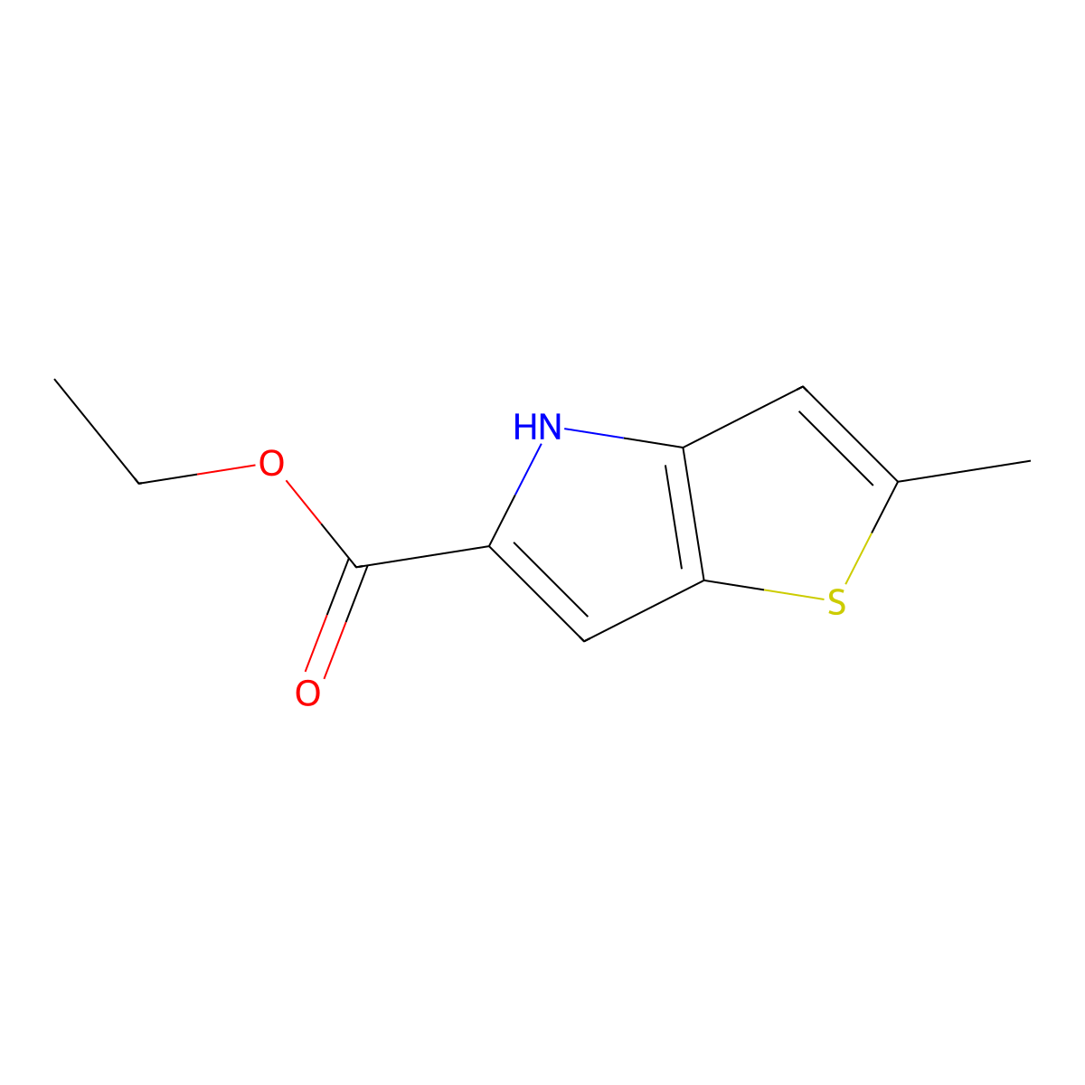 ethyl 2-methyl-4H-thieno[3,2-b]pyrrole-5-carboxylate molecular structure, CAS 238749-54-7
