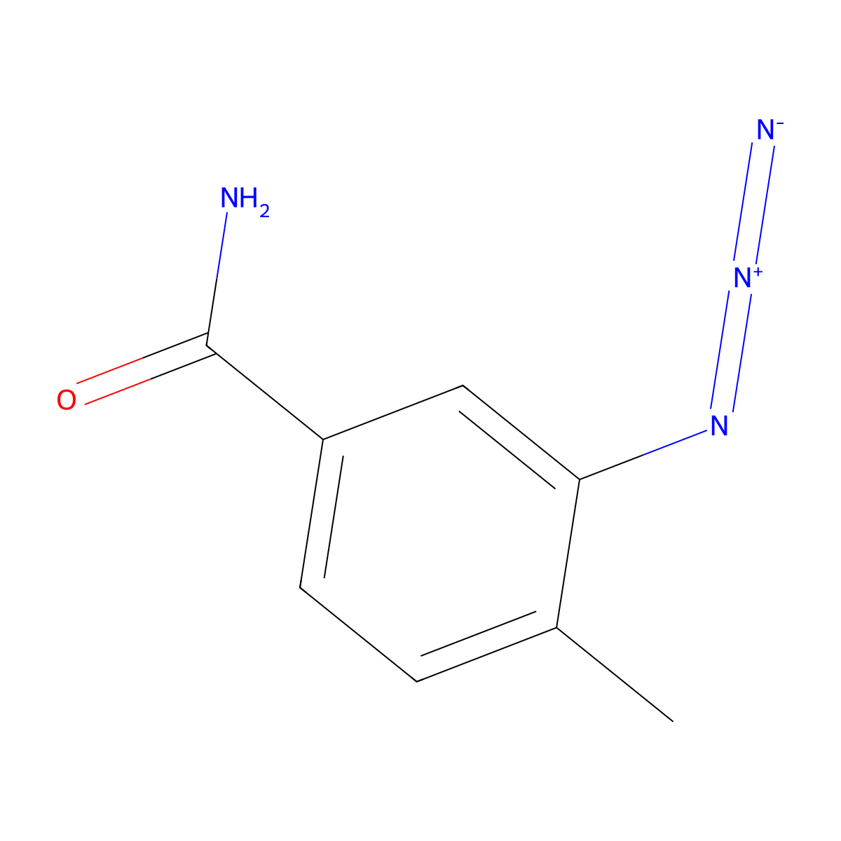 3-Azido-4-methylbenzamide molecular structure, CAS 2387497-66-5
