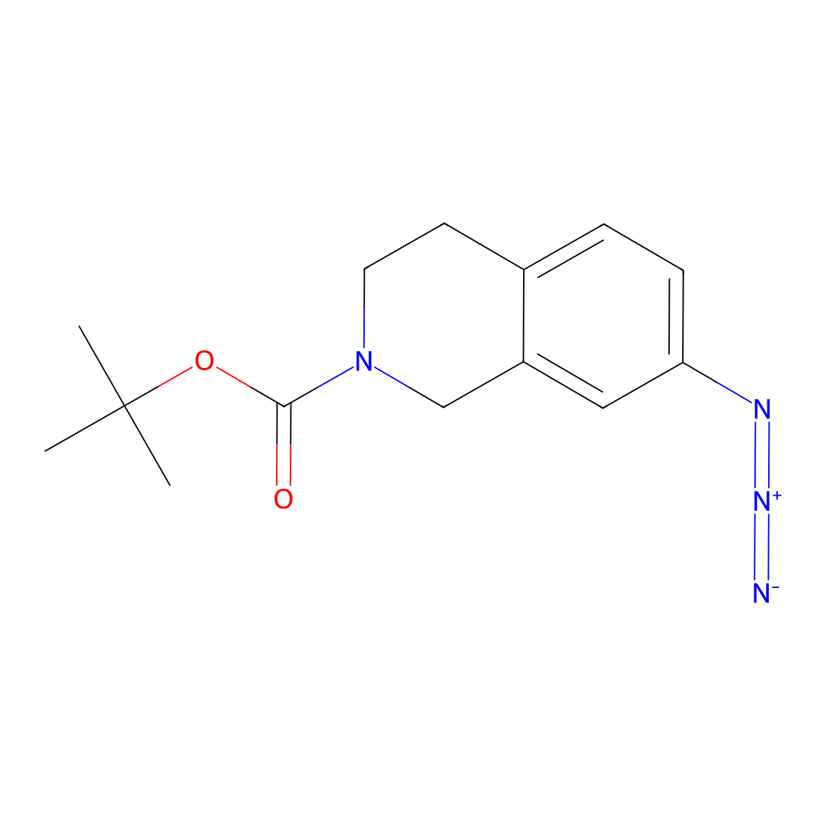 Tert-butyl 7-azido-1,2,3,4-tetrahydroisoquinoline-2-carboxylate molecular structure, CAS 2387498-96-4