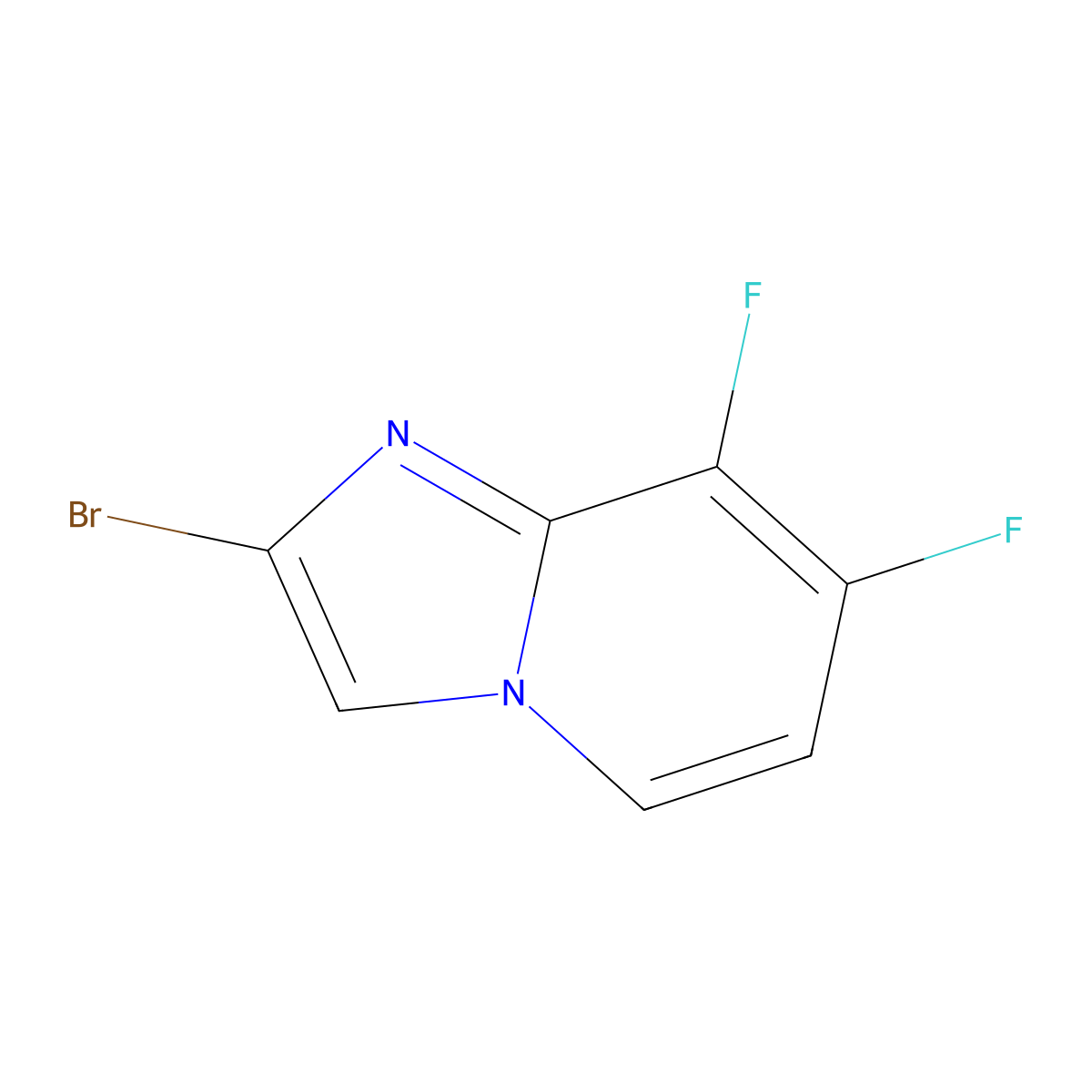 2-Bromo-7,8-difluoro-imidazo[1,2-a]pyridine molecular structure, CAS 2387534-83-8