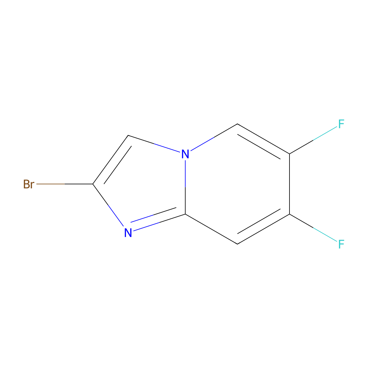 2-Bromo-6,7-difluoro-imidazo[1,2-a]pyridine molecular structure, CAS 2387534-85-0