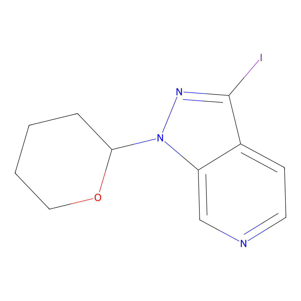 3-Iodo-1-(tetrahydro-pyran-2-yl)-1H-pyrazolo[3,4-c]pyridine molecular structure, CAS 2387534-89-4