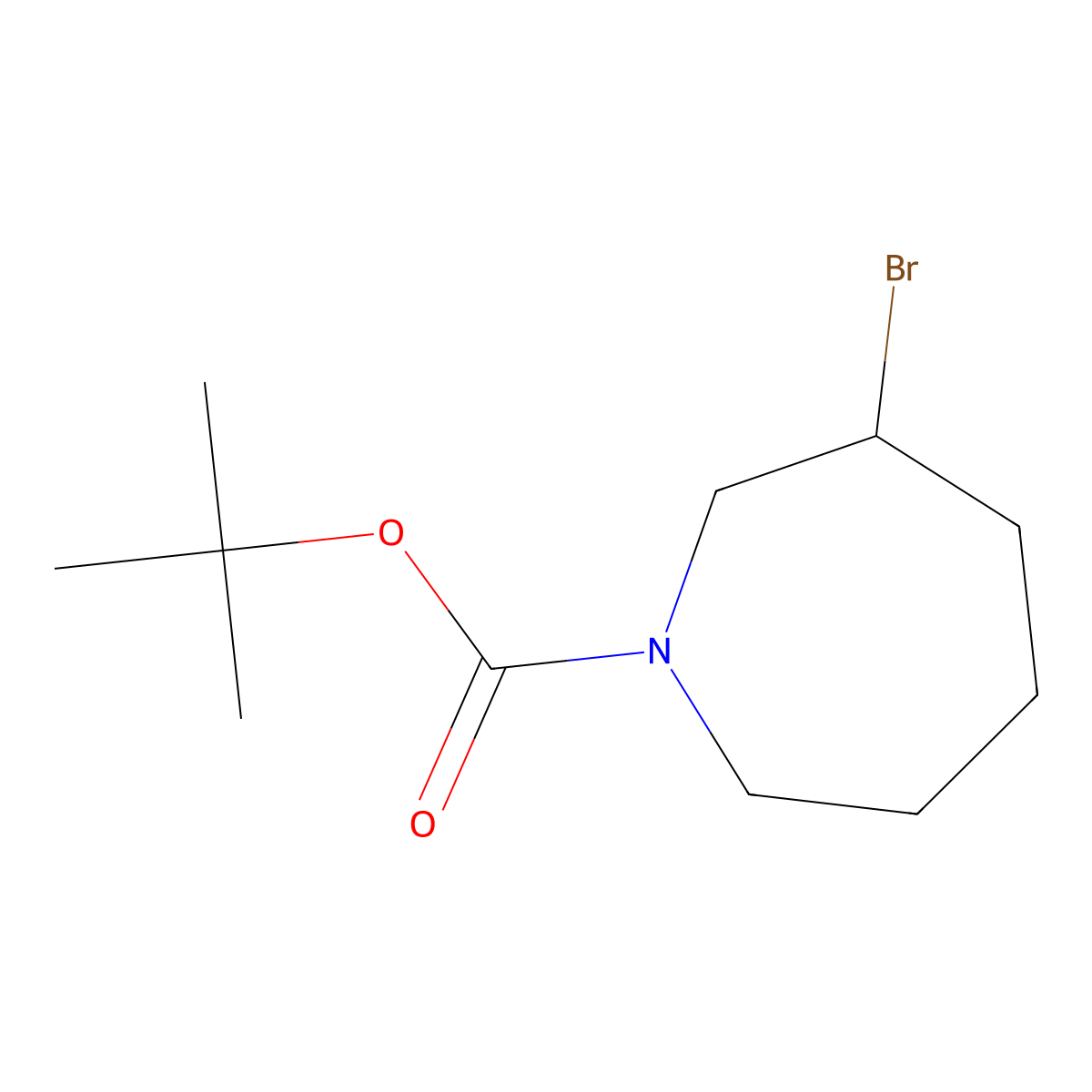 Tert-butyl 3-bromoazepane-1-carboxylate molecular structure, CAS 2387535-00-2