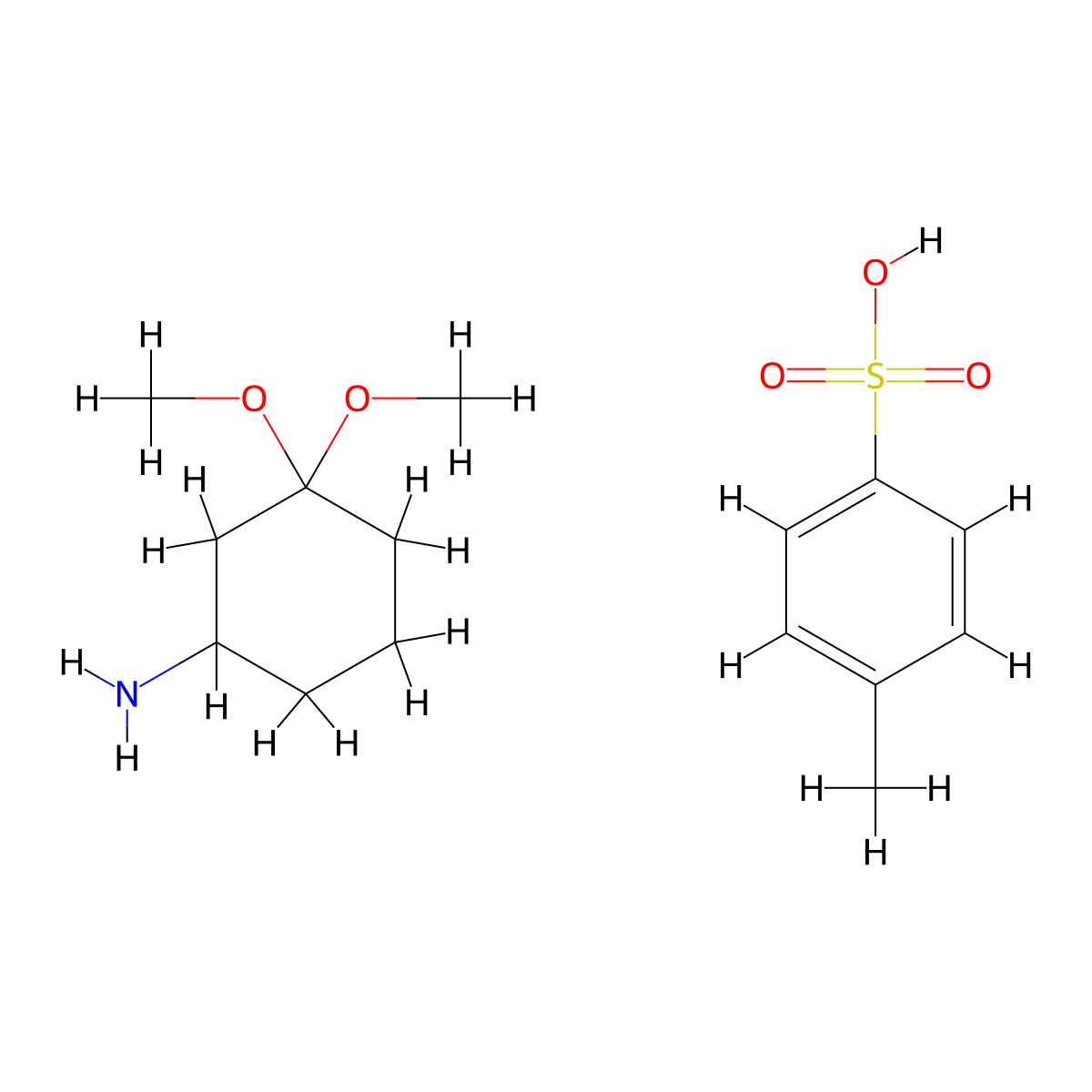 3,3-Dimethoxy-cyclohexylamine tosylate molecular structure, CAS 2387535-16-0