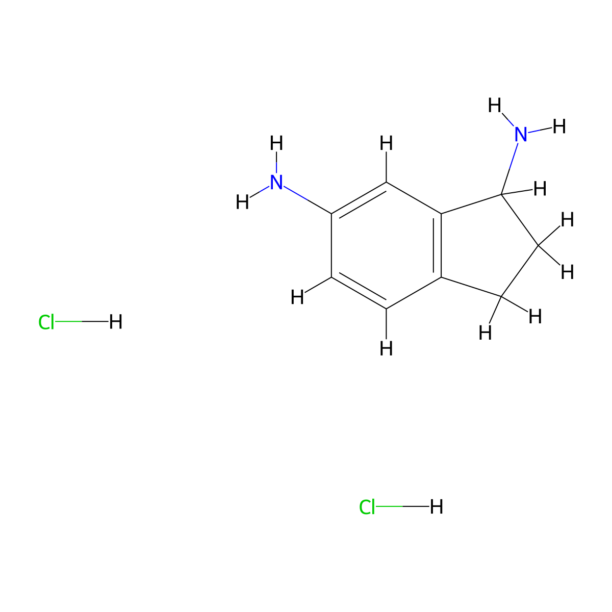Indan-1,6-diamine dihydrochloride molecular structure, CAS 2387535-17-1
