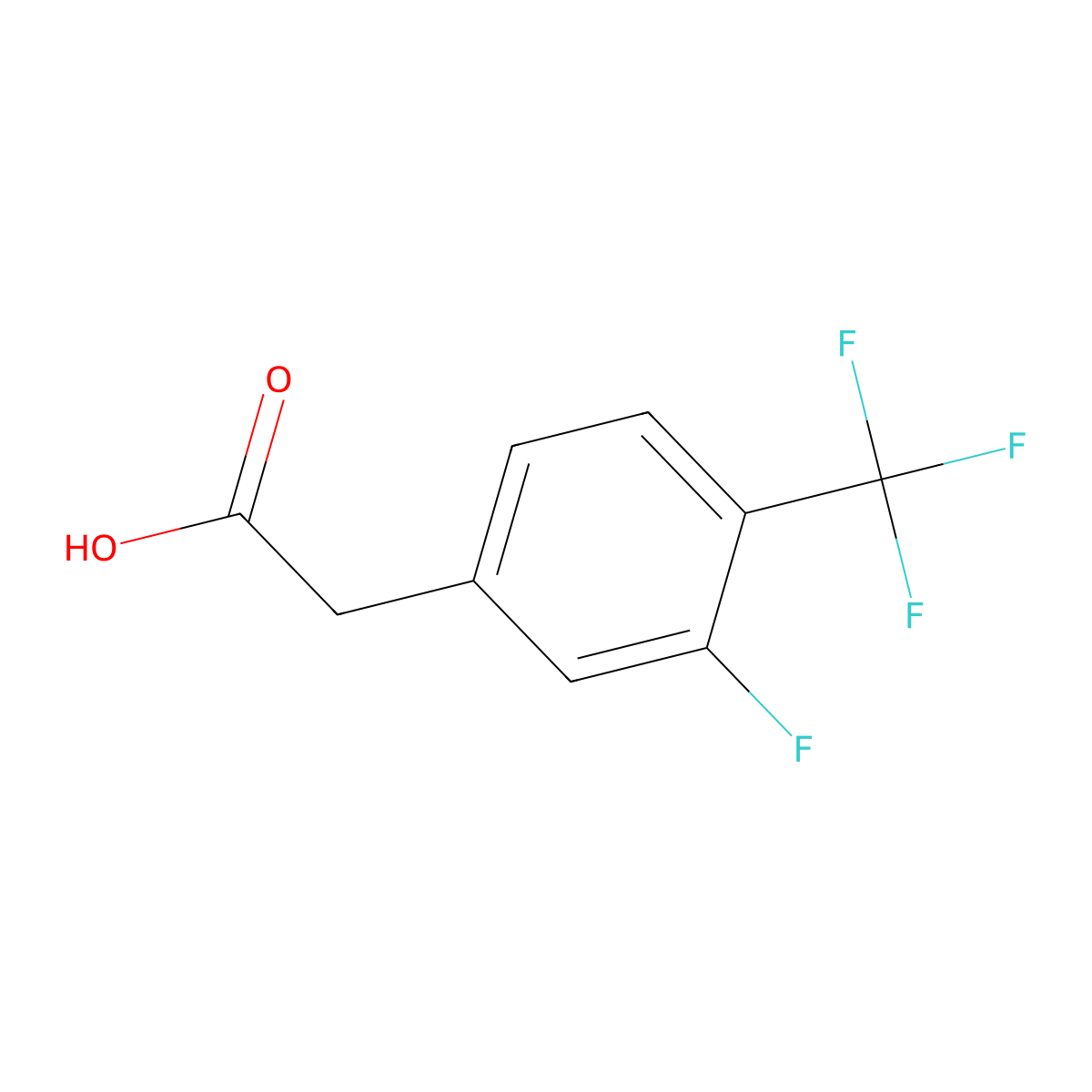 3-Fluoro-4-(trifluoromethyl)phenylacetic acid molecular structure, CAS 238754-67-1