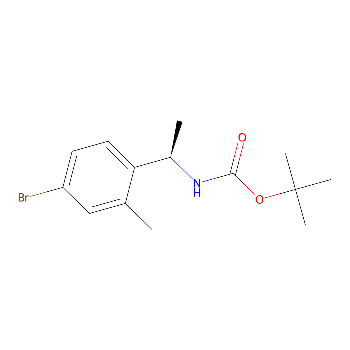 tert-Butyl (R)-(1-(4-bromo-2-methylphenyl)ethyl)carbamate molecular structure, CAS 2387559-64-8