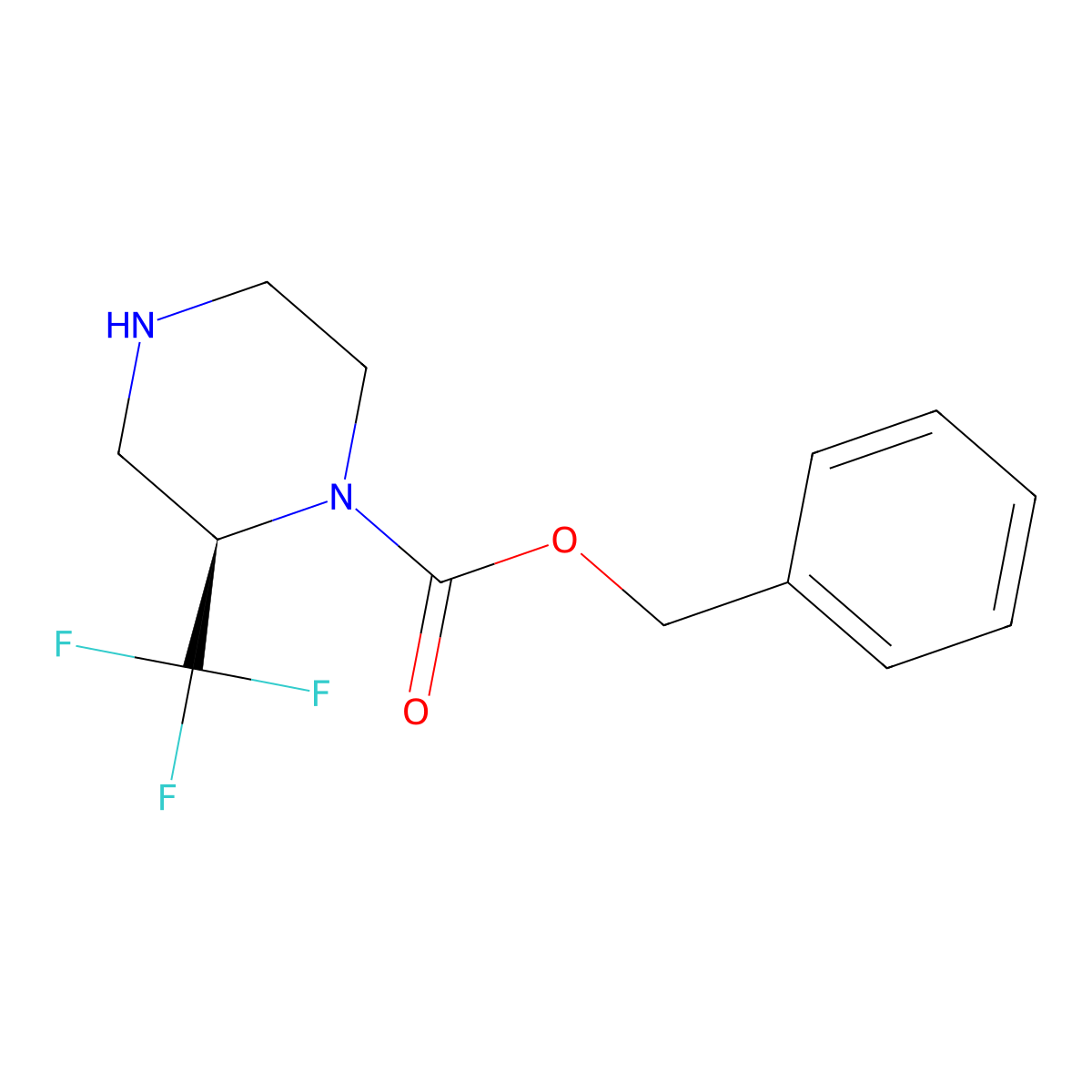 Benzyl (R)-2-(trifluoromethyl)piperazine-1-carboxylate molecular structure, CAS 2387559-84-2